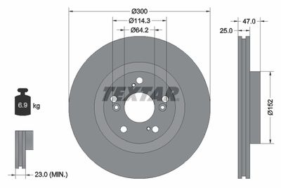 Brake Disc TEXTAR 92125000