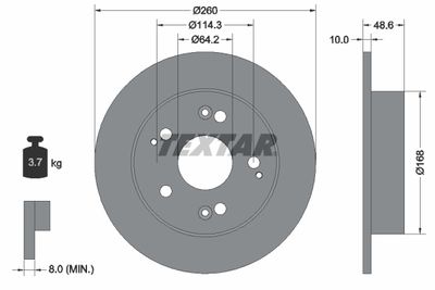Brake Disc TEXTAR 92125103