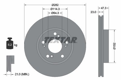 Brake Disc TEXTAR 92128400