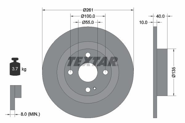 TEXTAR 92130200 Brake Disc
