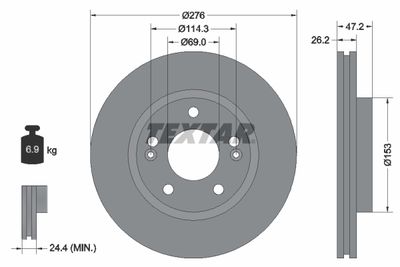 Brake Disc TEXTAR 92131000
