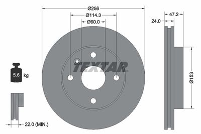 Brake Disc TEXTAR 92133600