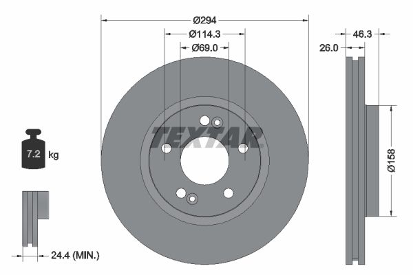 TEXTAR 92136403 Brake Disc
