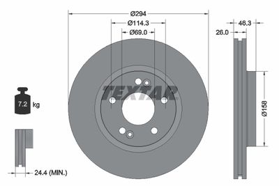 Brake Disc TEXTAR 92136403