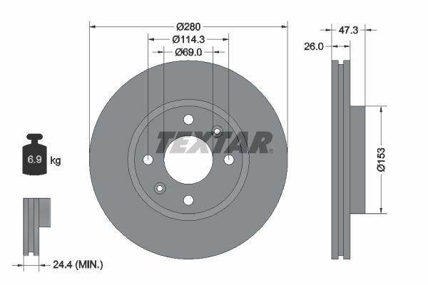 TEXTAR 92136600 Brake Disc
