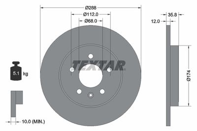 Brake Disc TEXTAR 92137003
