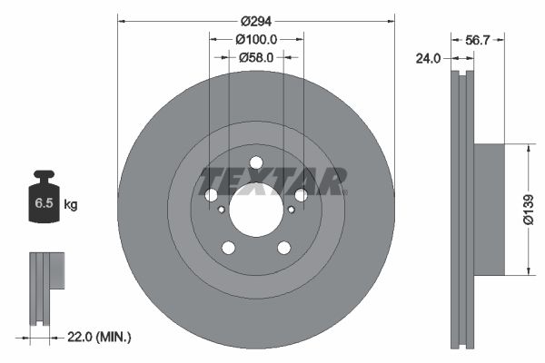 TEXTAR 92139500 Brake Disc