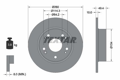 Brake Disc TEXTAR 92144603