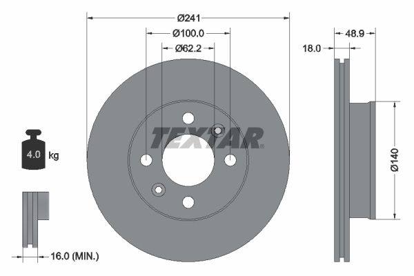 TEXTAR 92147103 Brake Disc