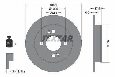 Brake Disc TEXTAR 92147203
