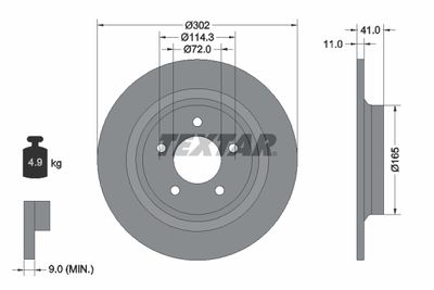 Brake Disc TEXTAR 92148200