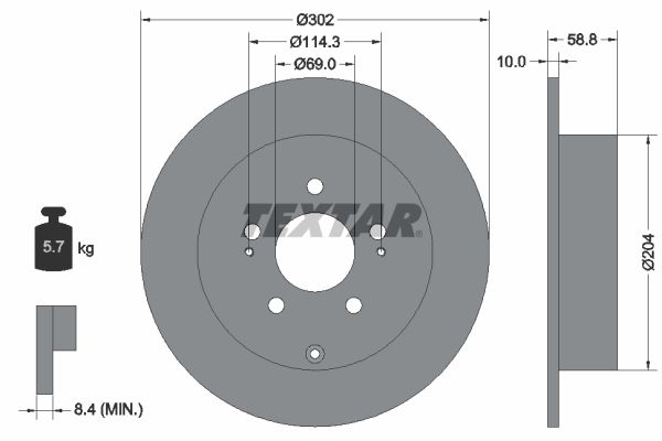 TEXTAR 92148403 Brake Disc