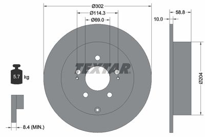 Brake Disc TEXTAR 92148403