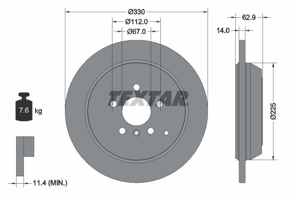 TEXTAR 92150803 Brake Disc