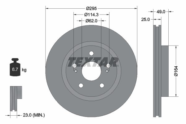 TEXTAR 92156503 Brake Disc