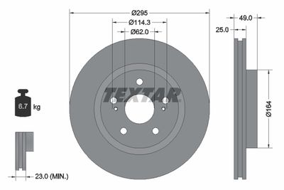 Brake Disc TEXTAR 92156503
