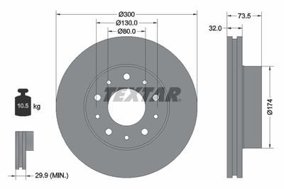 Brake Disc TEXTAR 92157303