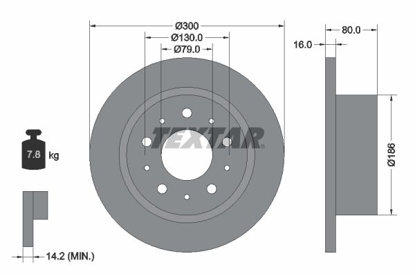TEXTAR 92157600 Brake Disc