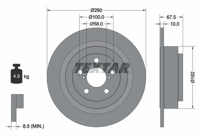 Brake Disc TEXTAR 92158800