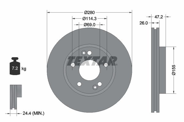 TEXTAR 92161605 Brake Disc