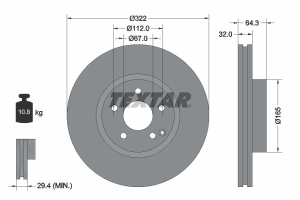TEXTAR 92163505 Brake Disc