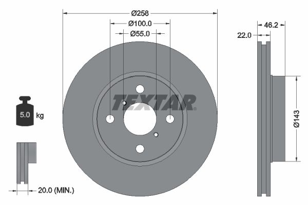 TEXTAR 92164200 Brake Disc