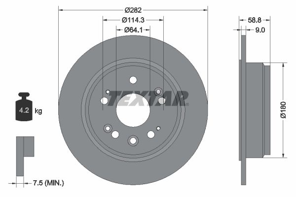 TEXTAR 92165703 Brake Disc