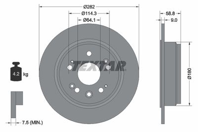 Brake Disc TEXTAR 92165703