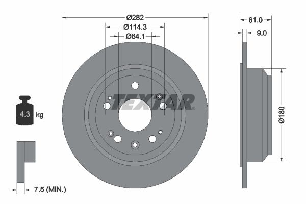 TEXTAR 92165803 Brake Disc