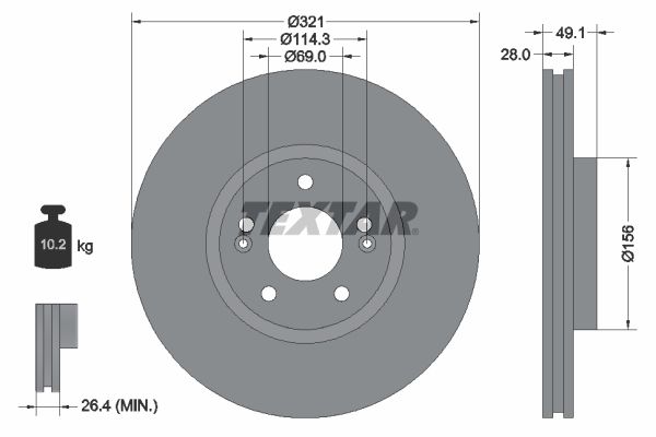 TEXTAR 92166005 Brake Disc