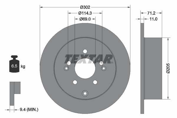 TEXTAR 92166103 Brake Disc