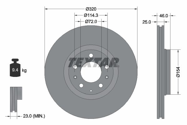 TEXTAR 92166300 Brake Disc