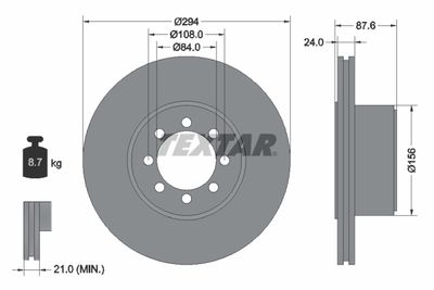 Brake Disc TEXTAR 92171700