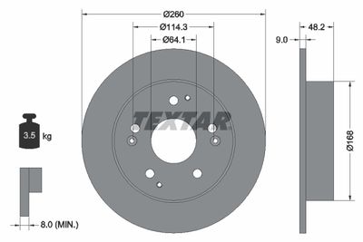 Brake Disc TEXTAR 92172103