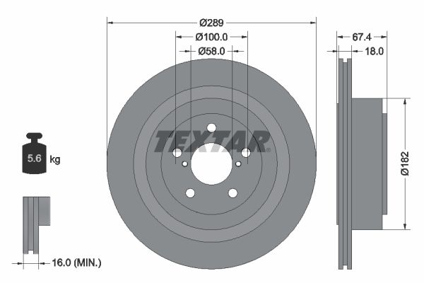 TEXTAR 92173603 Brake Disc