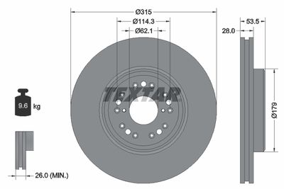 Brake Disc TEXTAR 92173803