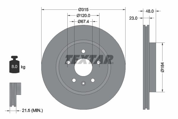 TEXTAR 92187303 Brake Disc