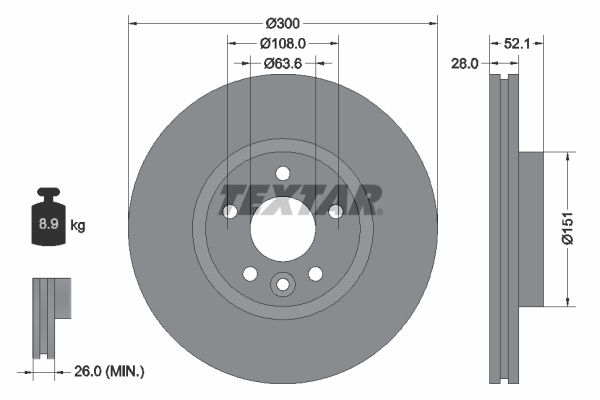 TEXTAR 92196905 Brake Disc