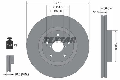 Brake Disc TEXTAR 92199203