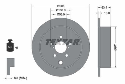 Brake Disc TEXTAR 92200000