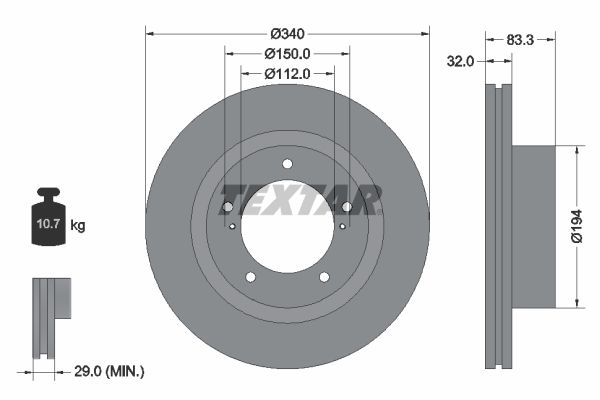 TEXTAR 92204603 Brake Disc
