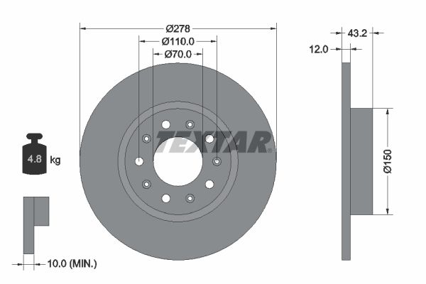 TEXTAR 92221003 Brake Disc