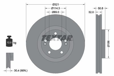 Brake Disc TEXTAR 92221700