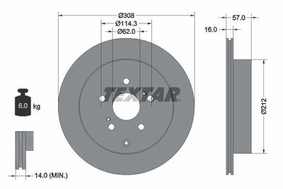 Brake Disc TEXTAR 92222200