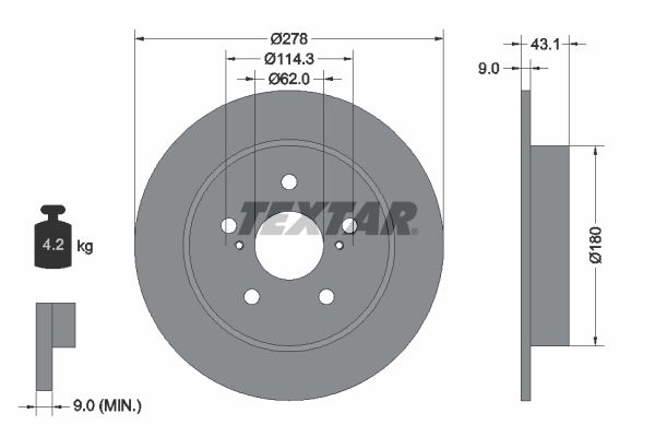 TEXTAR 92222300 Brake Disc