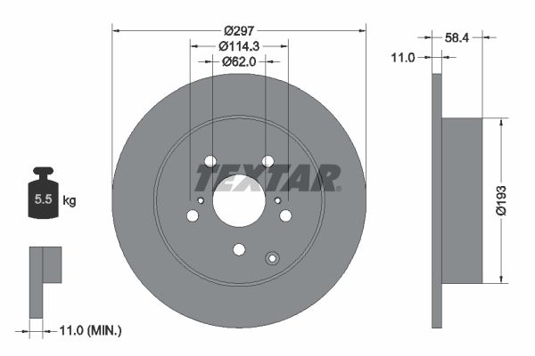 TEXTAR 92222500 Brake Disc