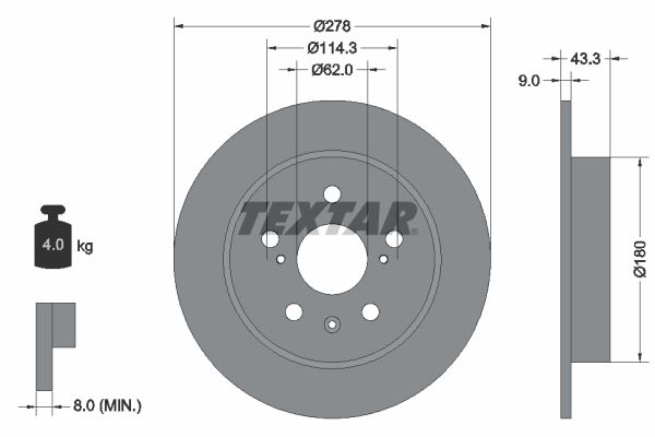 TEXTAR 92225303 Brake Disc