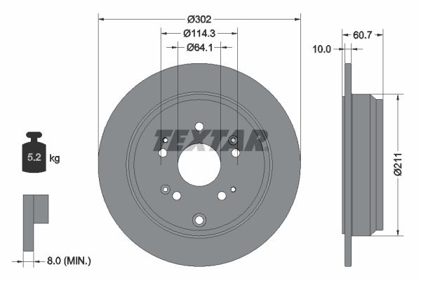 TEXTAR 92227203 Brake Disc