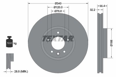 Brake Disc TEXTAR 92230305