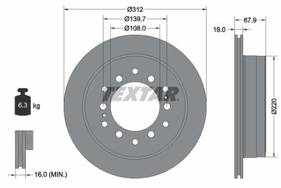 Brake Disc TEXTAR 92231003